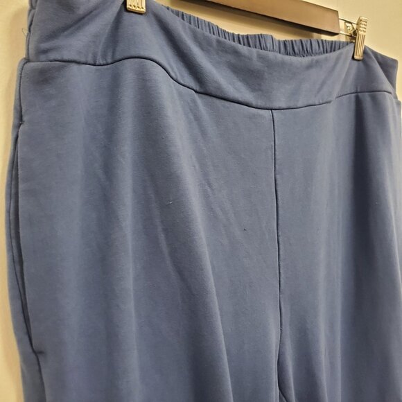 Soft Surroundings Womens Wide Leg Sweatpants Size 1X Blue Athleisure Stretch - Picture 2 of 15